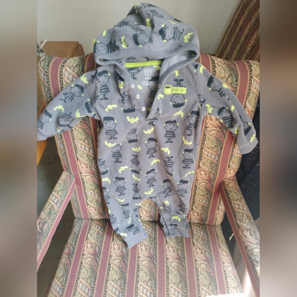 Just One You Spooky Guy Frankenstein Sleeper with Hood